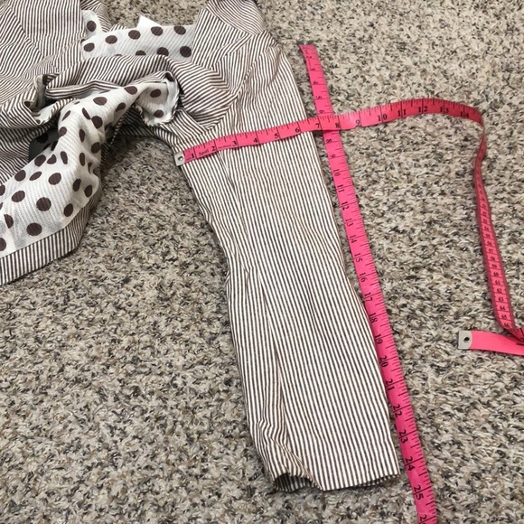 Anthropologie Lilith Blazer Size Large White Brown Striped - Picture 11 of 11